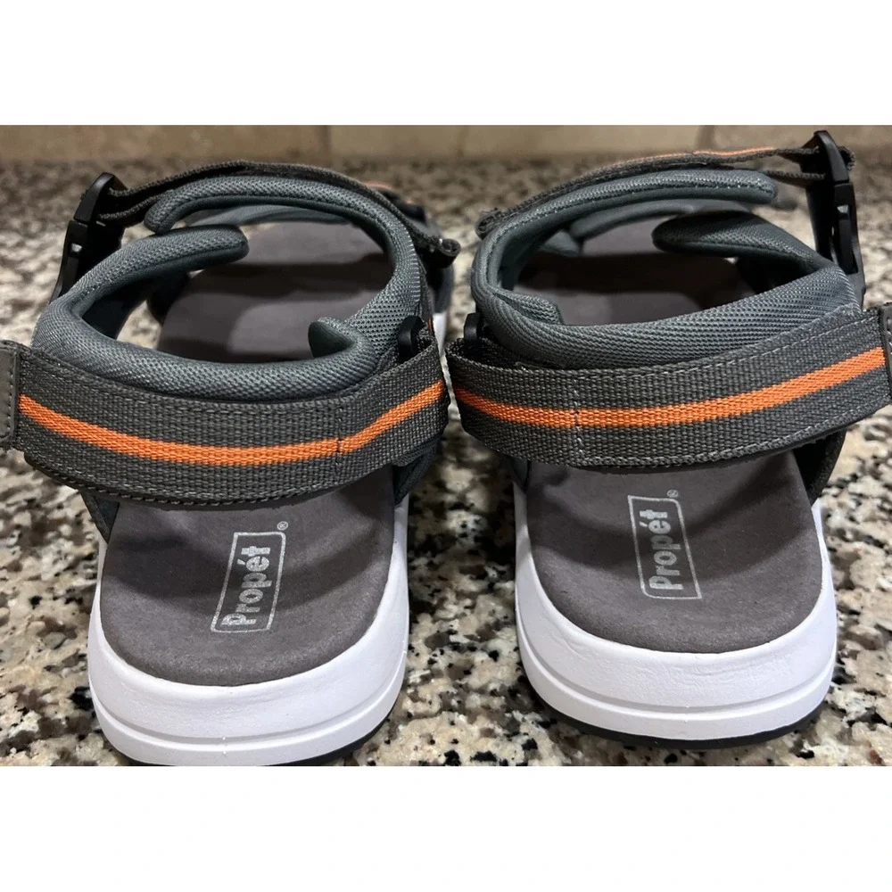 New Propet Eli Strap River Mens Grey Open Toe Sandals MSV031N Size 13 X Wide EEE